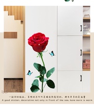 OLLstore 7055 RED ROSE Removable PVC Wall Sticker Home Decor