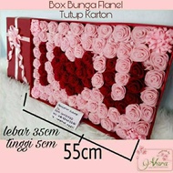 Box bunga flanel 3-4huruf / box bunga flanel / bunga box / bunga mawar