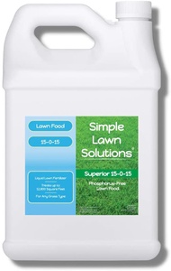UAS of America Superior Nitrogen &amp; Potash 15-0-15 NPK- Lawn Food Quality Liquid Fertilizer - Concentrated Spray- Any Grass Type- Simple Lawn Solutions Green, Grow, Health &amp; Strength- Phosphorus-Free (1 Gallon)