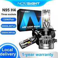 NOVSiGHT N95 LED Car Headlight H4 30000LM 130W 6500K Cool White Light, IP68 Waterproof, Plug and Pla