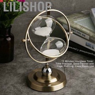 Lilishop Metal Hourglass Sand Timer 15Minute Glass Living Room Decoration