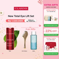 [Clarins Set] Total Eye Lift 15ml (Krim Mata) Gratis 2 Hadiah - krim mata (eye cream) anti aging / a