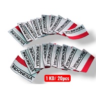 MERAH Wholesale 1kd/ 20pcs Red and White Flag Badge 4x7cm Red and White Embroidery Bet Indonesia