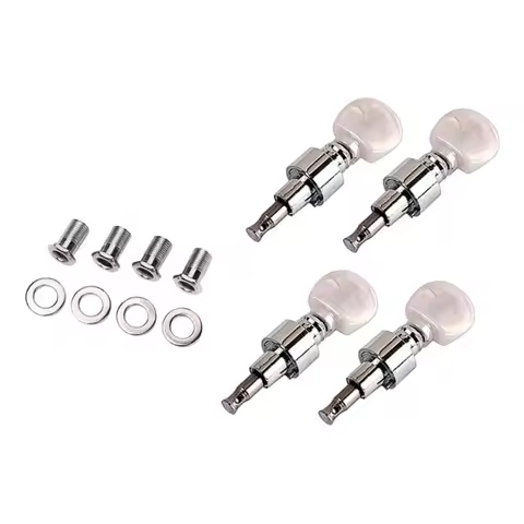 4Pcs/pack Banjo Tuner Banjo Geared Machine Pearled Pegs Tuning 4 Head Tuner Tone Keys Musical Instru