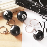 [LY] Fashion Creative Billiard Pool Keychain Table Ball Key Ring Lucky Black Key Chain Resin Ball Jewelry  Hot Sale
