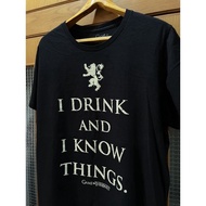 ย้อนยุคเสื้อยืดมือสอง GAME OF THRONES I DRINK AND I KNOW THINGS () Size XL มือ2S-5XLS-5XL