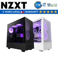 NZXT H5 Flow RGB Compact ATX Mid-Tower Tempered Glass PC Case with RGB Fans (Black | White)