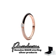 Original authentic S925 pure silver jewelry【with Pandora Box】ring pairing Pandora ME Black Dual Ring