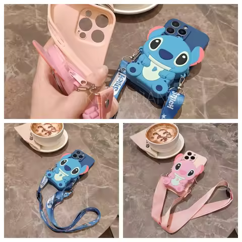 For Realme GT 2 X2 Q3 Q5i X X2 XT X7 3 5 5S 5i 6 7 7i 8 8S 8i Pro Plus 3D Disney Stitch Wallet Bag C