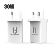 20W 30W PD + QC 3.0 USB Type C Fast Charging UK Plug Universal Travel Charger 5V 3A 9V 2A 12V 1.5A 2