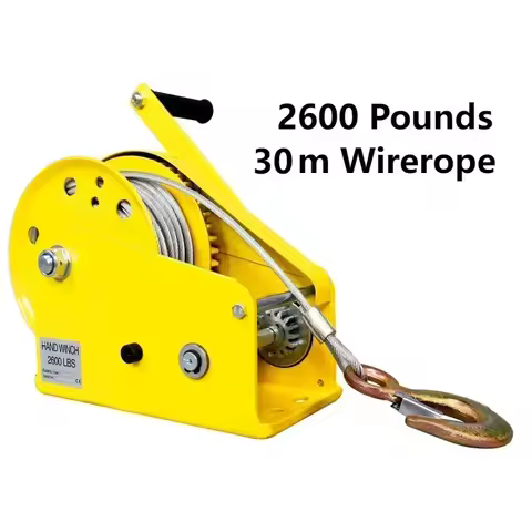 2600 Pounds 30m 3m/min Wirerope Hand Operated Winch Portable Winch Manual Traction Hoist Winch Crane
