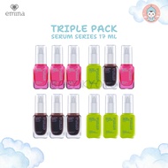 BK Triple Pack 3 Pcs Emina Serum Series 17ml Brightening Serum Acne Peeling Exfoliating