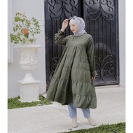 Cempaka Long tunik rufflelong tunik rayon premium - CEMPAKA ARMY