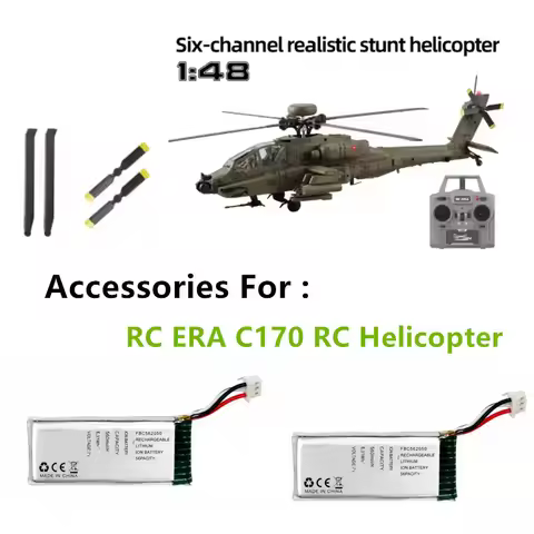1/2/PCS Battery 7.4V 560mAh Original Accessories / Tail Rotor / Blades / Use For RC ERA C170 RC Heli