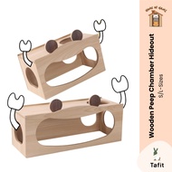 Tafit | Rectangular Crab Hamster Hideout Wooden Peep Chamber Peep Hideout Hamster Wooden Hideout