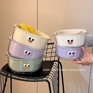 < Drain Basket > Double-Layer Dopamine Drain Basket Cute Household Fruit Vegetable Cleaning Basket T