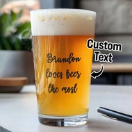 1pc Personalized Beer Glass - Custom Name & Text Engraved 16oz/22oz (473ml/650ml) Transparent Pint G