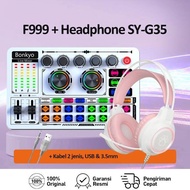 Bonkyo F999+Headphone Live Soundcard Dedicated Sound Card For Youtube Facebook Douyin Live Broadcast