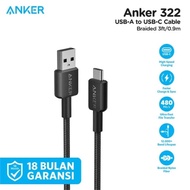 Anker 322 USB-A to USB-C Data Cable 3ft 0.9m Braided - A81H5