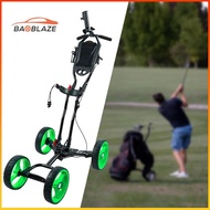 [BaoblazeMY] Golf Cart Foldable Golf Push Cart Golf Accessories 4 Wheels Lightweight Aluminum Alloy 