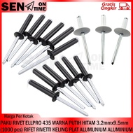 Rivetti Rivet Rivet Rivet 435 3.2mm X 9.5mm Black White Rivet 1 Box Contains 1000 Pcs Rivet Aluminum