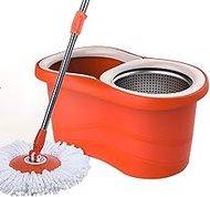 Mop,Spin Mop Bucket Set - for Home Kitchen Floor Cleaning - Wet/Dry Usage on Hardwood &amp; Tile - with 2 Washable Microfiber Mops Heads Commemoration Day Better life
