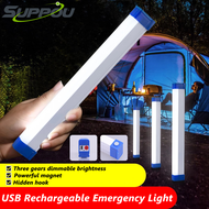 suppou LED Light Tube Outdoor Camping USB Rechargeable Emergency Magnetic Lamp Night Market Stall Lamp 30W/60W/80W Portable Tube For Home