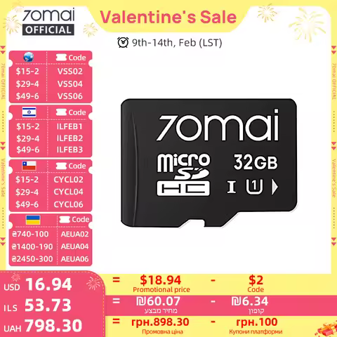 Original 70mai Micro SD Card TF Card UHS-3 Level for 70mai T800 X800 A810 A510 A800SE A800S A500S A2
