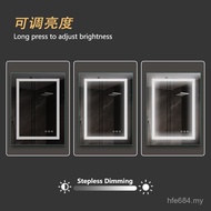 Mirror Waterproof LED Bathroom Mirror IP44 Toilet Hotel Defogging Mirror Touch Bathroom Square Smart