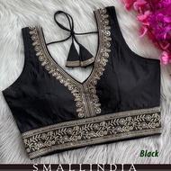 {**ส่งฟรี**} SMALL INDIA 🌷✨ Heavy Pure Roman Silk Party Blouse เสื้อครอป 🌷✨ Women Blouse Crop Tops