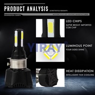 <INT>Universal Motorcycle M02H Headlight LED Bulb 4cob AC DC 42w 4400LM H4 HS1 H6 Hi/Lo Beam 360 Deg