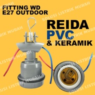 Fitting Gantung Lampu Jalan Fitting Besi Keramik Outdoor Fitting Keramik WD E-27 Fitting Gantung Mer