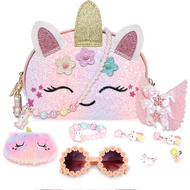 Purse for Little Girls,Girls Jewelry Pretend Play,Unicorn Gifts for girls,Crossbody Bags for Kid