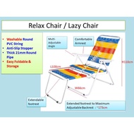 [Local Delivery] Colourful Lazy Chair , Traditional 3 Colours Lazy Chair, PVC String Lazy chair, Foldable Lazy Chair