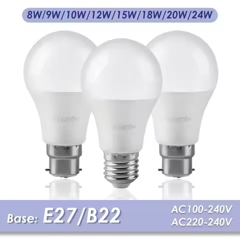 5PCS E27 B22 Base Led Bulb Lamps A60 AC220V 230V 110V Light 20W 24W Lamps for Home Derection Living