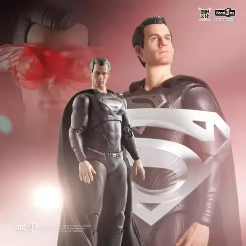 Original Fondjoy Dc Authentic Authorization Justice League 1/9 Black Superman Handmade Joint Moving 