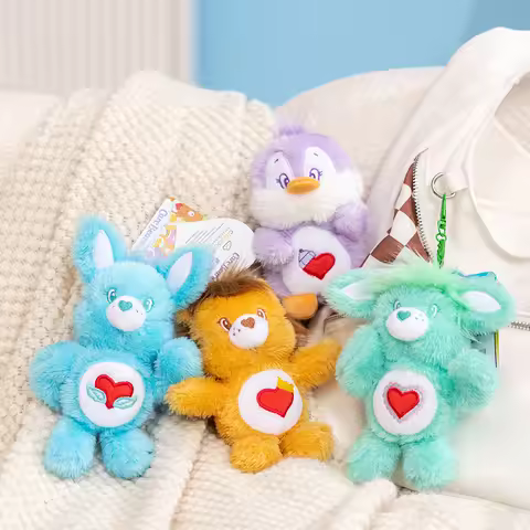 Care Bears Forest Animals Plush Pendant Kawaii Lion Sheep Rabbit Penguin Plush Keychains Bag Phone H