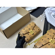 Full Packaging Original Quality Shipment MCM Chain Bag woc Crossbody Bag Genuine Leather Female Bag 