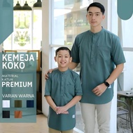 Baju Koko Pria Lengan Pendek Koko Kurta Couple Ayah Anak Laki Laki Modern Terbaru 2024 Bahan Katun Premium Quality Grade  A