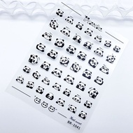 Mini Color Q Version Cute Panda Flower Sell Cute 5D Embossed Thin Tough Adhesive Manicure Sticker Wh
