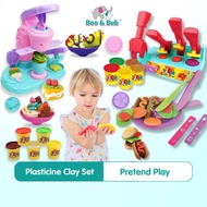 Ice Cream BBQ Burger Maker Plasticine Toy Clay  Pretend Play | Play Dough Clay Mould Noodle | Permainan Masak