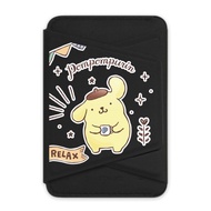 PomPomPurin布丁狗－Relax黑色款 支架磁吸卡包 小牛皮感 手機架