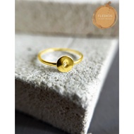 Fledios Gold Ring 916 Minimalist Small Initial/Flydios 916 Gold Small Initial Ring