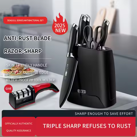 Stainless Steel Knife Block Set Kitchen Knives Chef's Knife for Cooking Fruit Knife Cleaver Butcher 