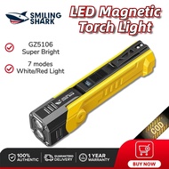 Ready Stock🔥Smiling Shark GZ5106 LED Magnetic Torch light 7mode Light Type-C Rechargeable Work Light