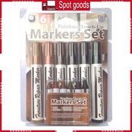 XI 6Pcs Furniture Repair Marker for Stains Scratch  Floor Table Desk Furniture Marker  Scratch Repai