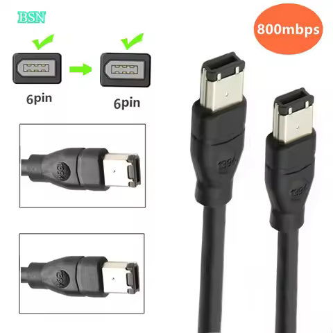 IEEE1394A Data Cable IEEE 1394 6P To 6P 6P-6P 6 Pin To 6Pin Industrial Camera Cable Firewire 800 Mbp