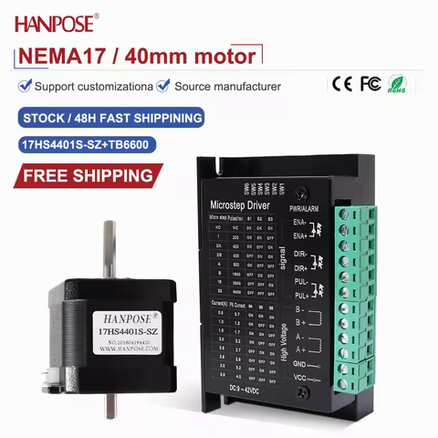 NEMA17 dual axis stepper motor 0.4N. m 1.5A 17HS4401S-SZ+TB6600drive high-precision and fast operati
