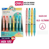 Deli mechanical pencil - 0.5 / 0.7mm nib - cute plastic case for students - EU715 / EU717