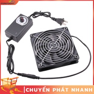 Quạt Tản Nhiệt Chó Mèo Quạt Làm Mát Gắn Chuồng-Quạt Thông Gió Hình Vuông 12CM Kèm Bộ Điều Tốc 1200RP